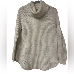 Nordstrom Sun & Shadow Knit Cowl Neck Pullover Sweater Speckled Cream S
